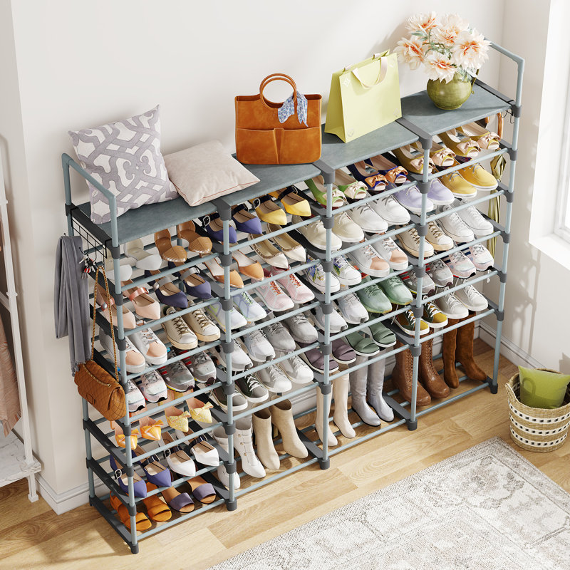 Rebrilliant 58 Pairs Large Shoe Rack Shoe Shelf Boots Shoe Organizer Reviews Wayfair